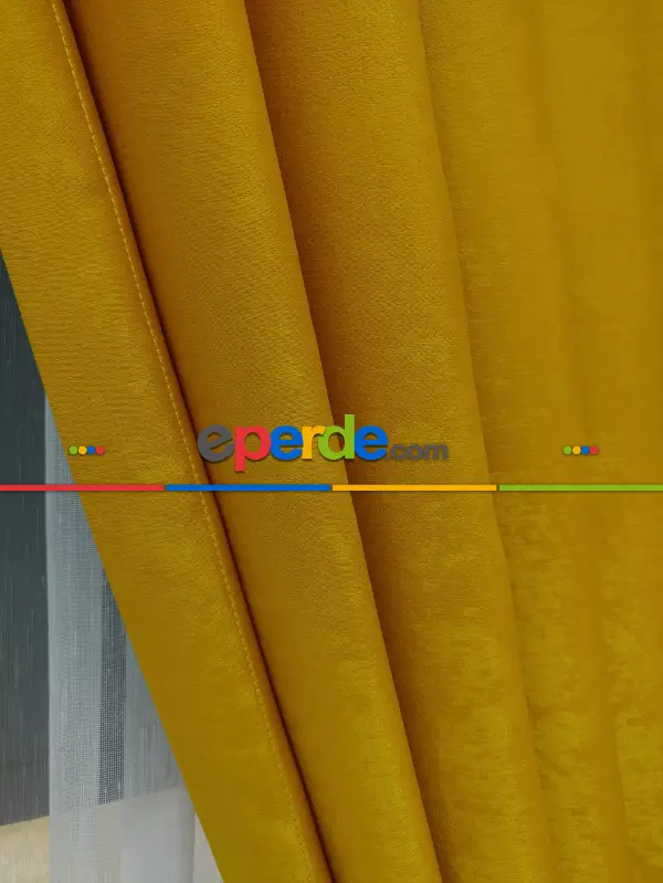 Soft Hardal Fon Perde (180)- Hardal Sarısı