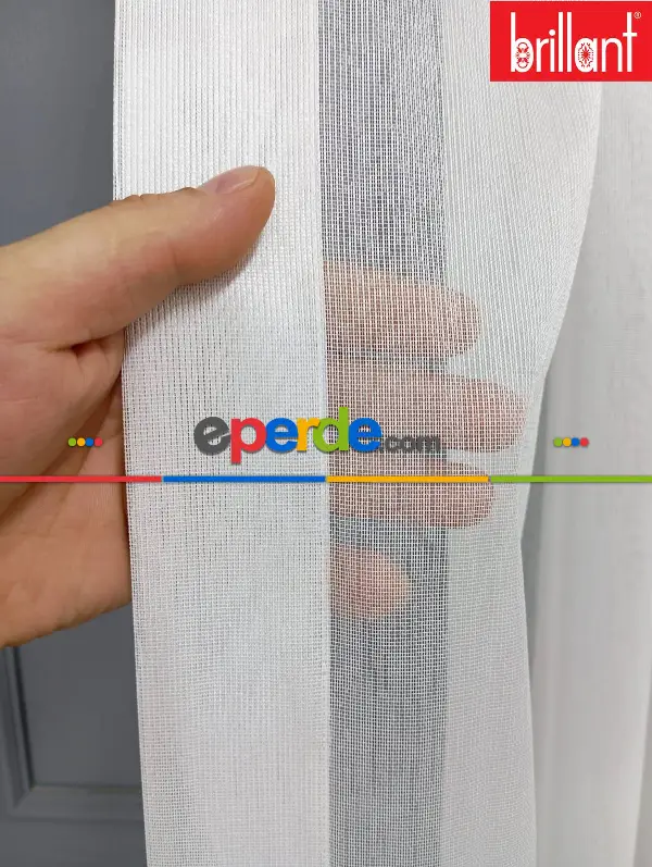 Brillant Zarif Dökümlü Sade Düz Tasarım Model Land Tül Perde