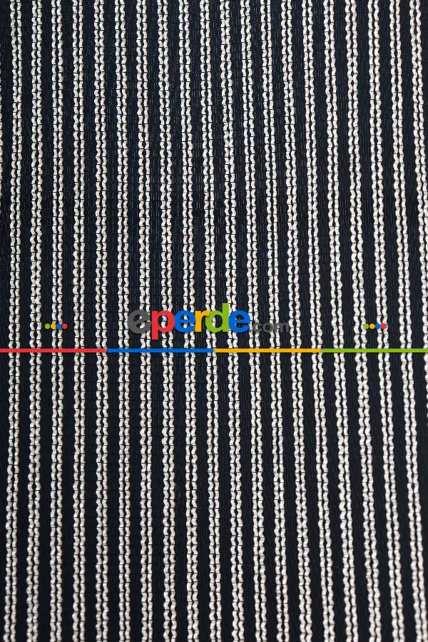 Salon Tül Modelleri - Luka Ekru-siyah Düz Tül Perde Ütü İstemez