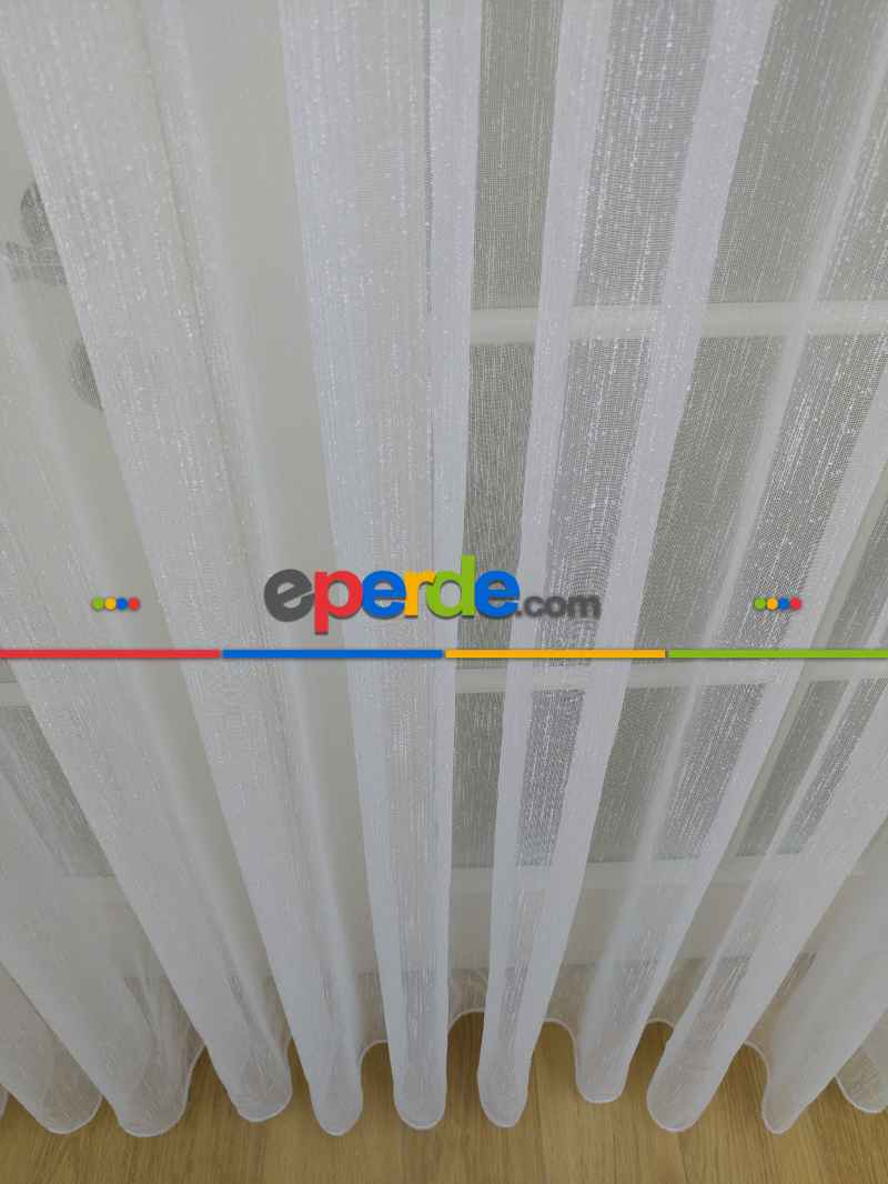 Oturma Odası - Ekru Şantuk Düz Tül Perde !!!özel İndirimli Fiyat