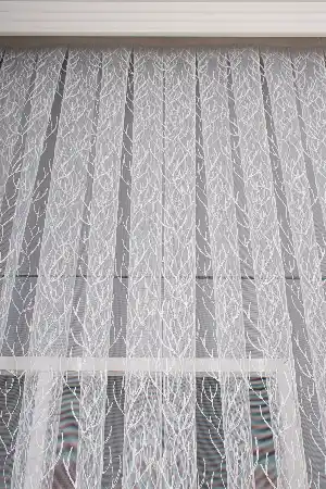 Kuru Ağaç Dalı Brode İşlemeli Tül Perde