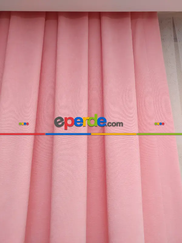 Açık Pembe Fon Perde- Pembe Açık
