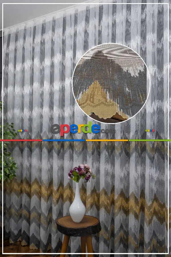 Harmony Tül Yeni Tasarım Renkli Sarı Renk Tül