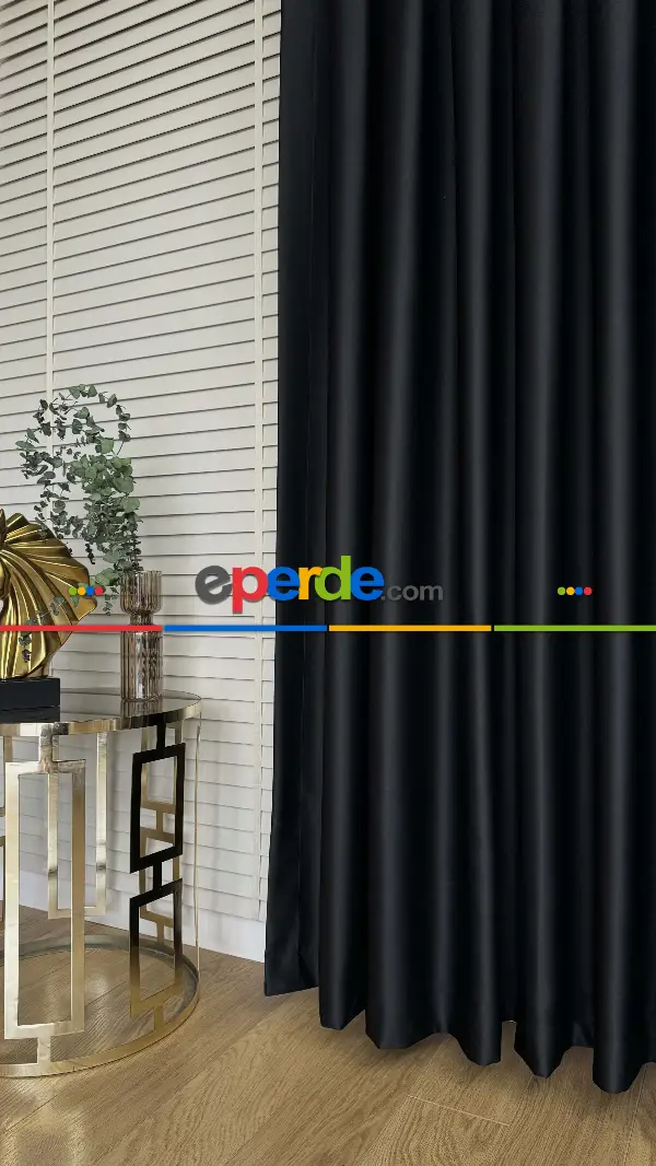 Yatak Odası - Siyah Blackout Perde - Karartma Fon Perde, Premium Kalite Serisidir, � Işığı Keser
