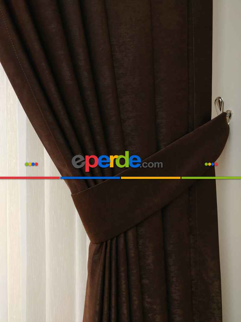 Soft Koyu Kahve Fon Perde (180)- Kahve Koyu