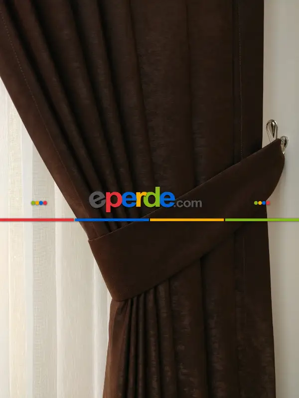 Soft Koyu Kahve Fon Perde (180)- Kahve Koyu