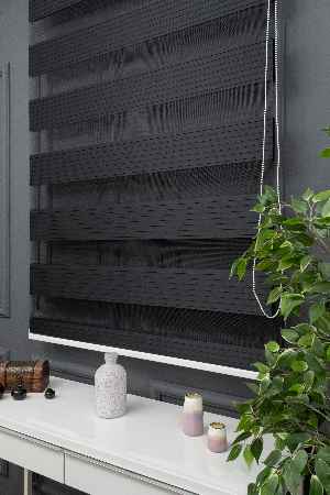 Siyah Zebra Perde, Pileli Plise Model