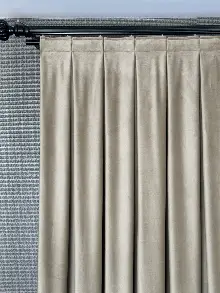 Oturma Odası - Bej İthal Kadife Fon Perde, Premium Kalite Serisi Kadife Fon Perde