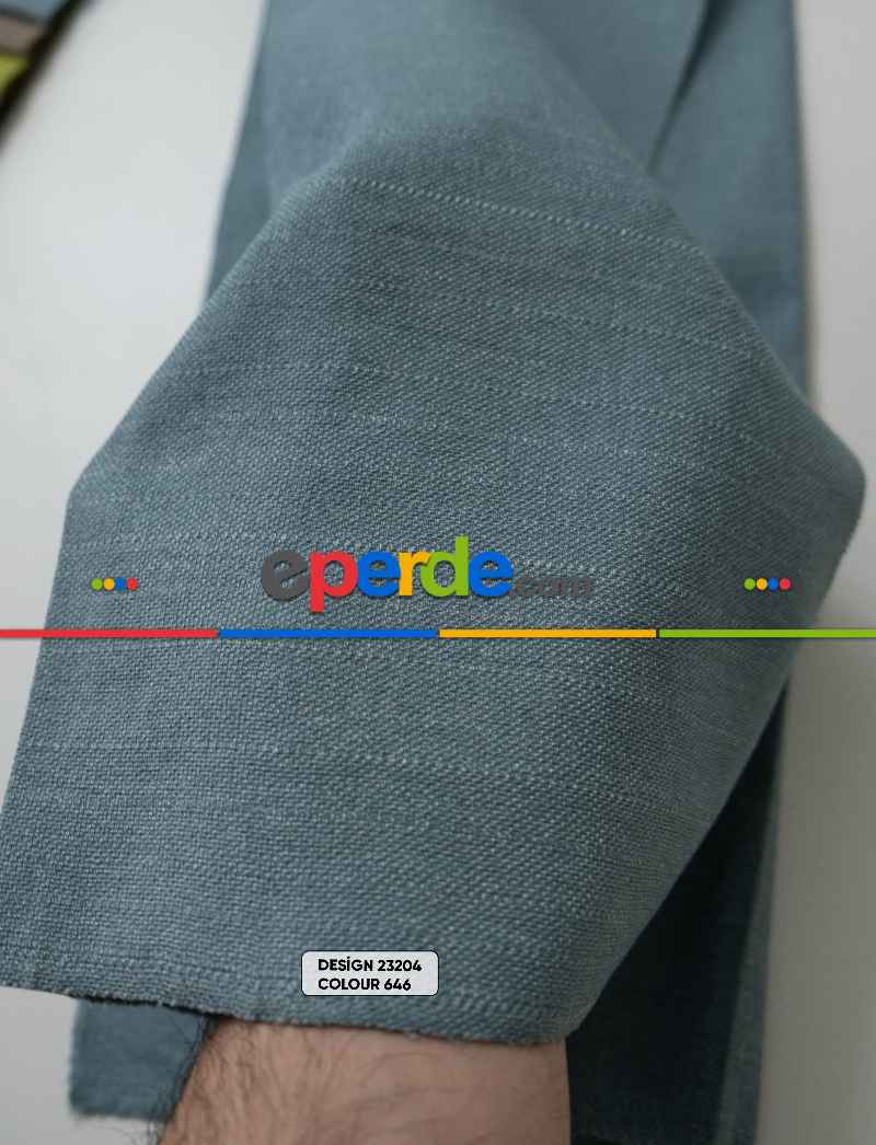 Oturma Odası -  2025 Kreasyonu Keten Dokulu Poltester Fonluk Kumaş - İtinalı Dikiş Garantisi