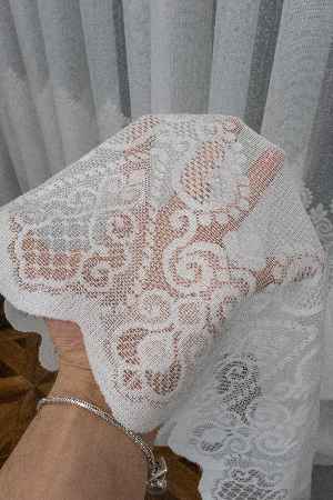 2022 Model Ekru Damask Desenli Örme 1.sınıf Kalite Tül Perde