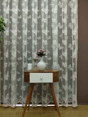 Kelebek Tül Perde- Ekru