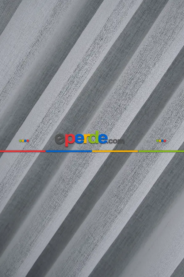 Kum Düz Tül Perde - Ekru - Kurşunlu Tül