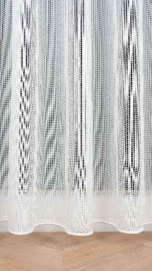 Exculusive Ekru Simli Çizgili Tül Perde Stripe