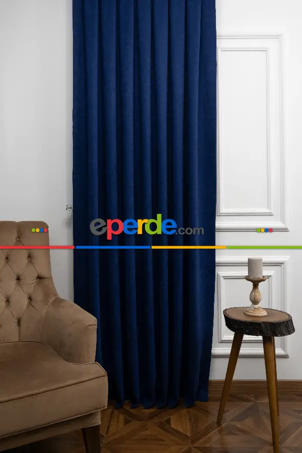 Parlament Mavisi Düz Fon Perde En Dökümlü Fon- Mavi Koyu