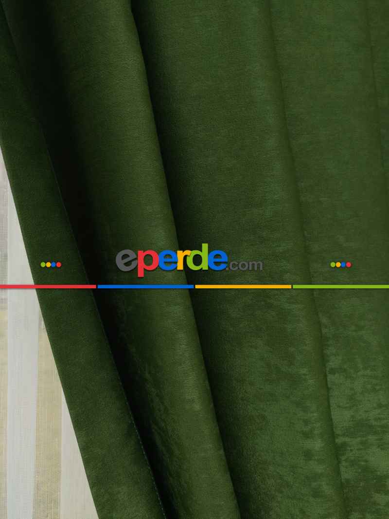Soft Çimen Yeşili Fon Perde (180)- Yeşil Koyu Yeşil