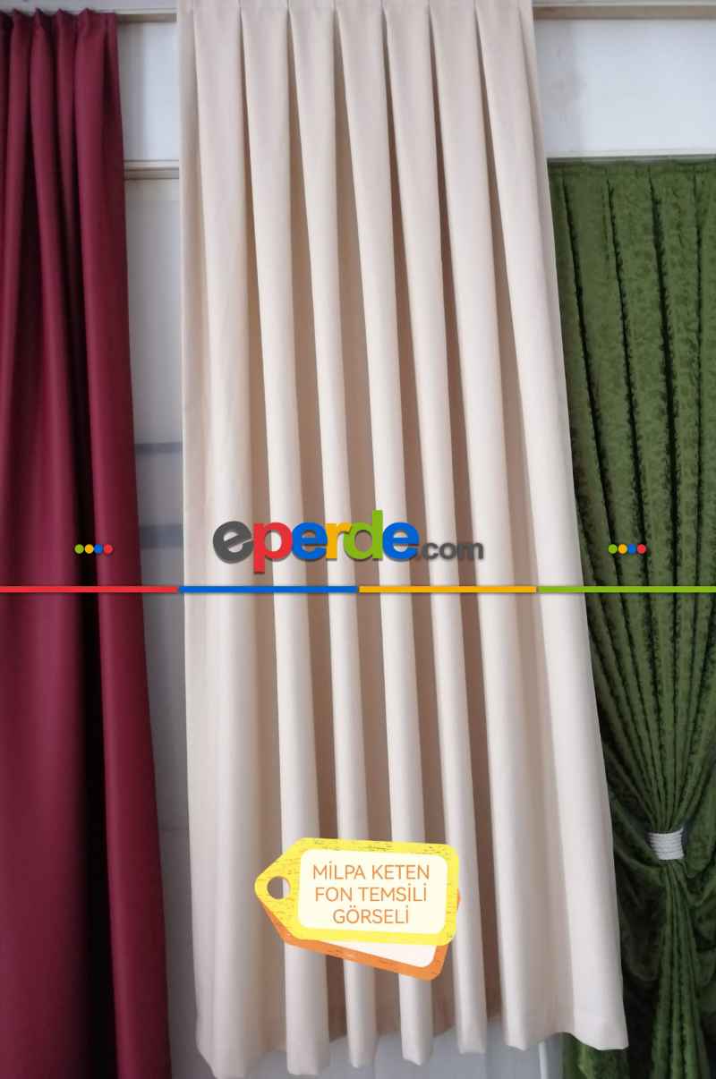 Milpa Keten Düz Fon Perde - 32 Renk Seçekli