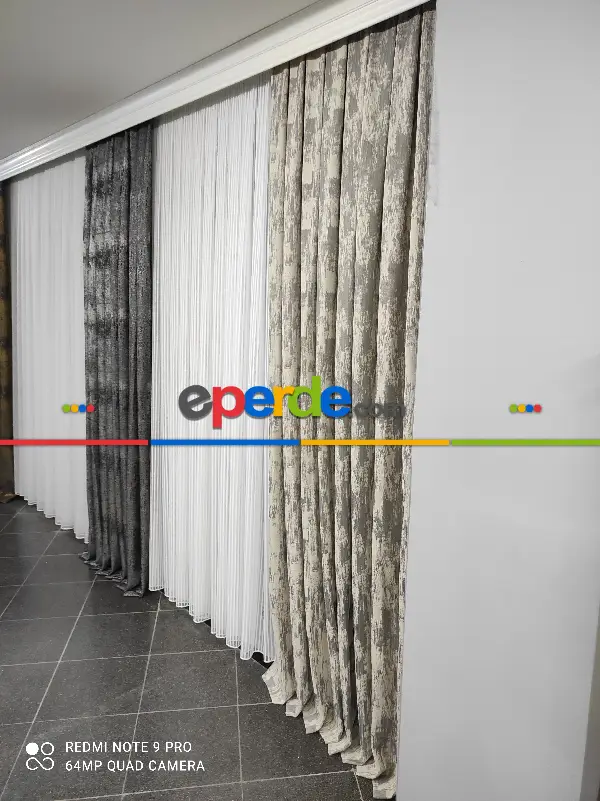 Jakarlı Fon Perde- Çok Renkli 2