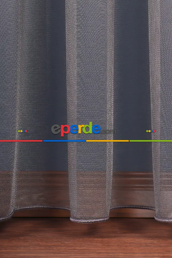 Salon - Antrasit Grek Tül Perde Petek Zemin