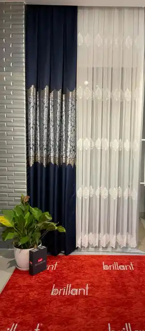 Brillant Serpme Desen Tül Perde Şok Fiyat Ağır Gramajlı Desenli Tül Perde
