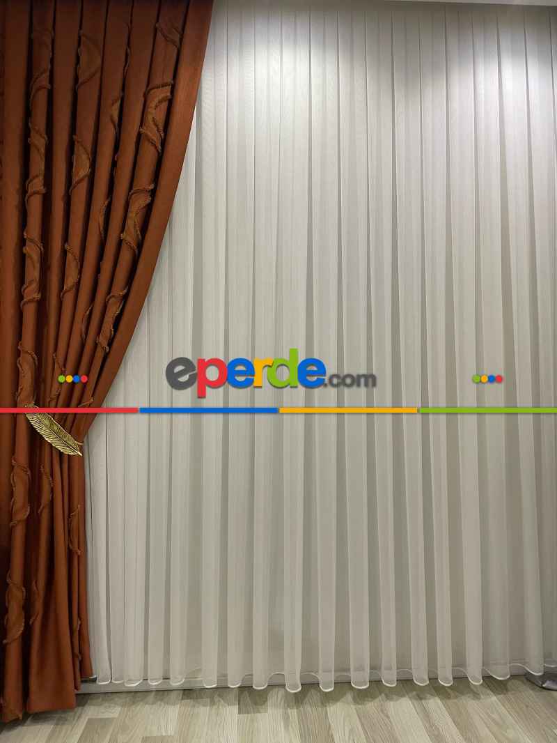 Brillant Kalın Bambu Ağır Gramaj Şantuklu 1. Kalite Ütü İstemez Tül Perde Yeni Sezon