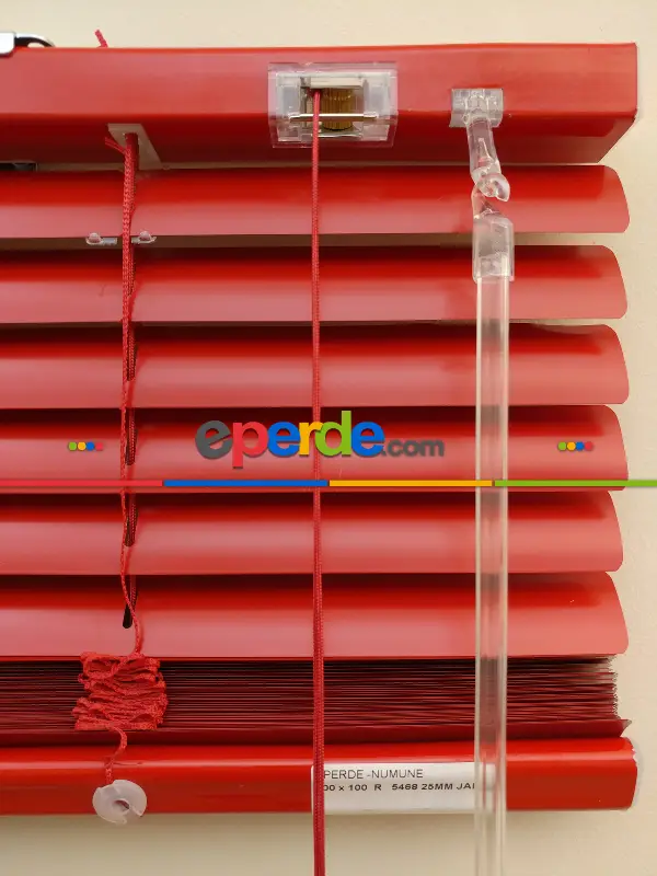 Kırmızı - Alüminyum Jaluzi Perde - 25mm Kalınlığında- Kırmızı