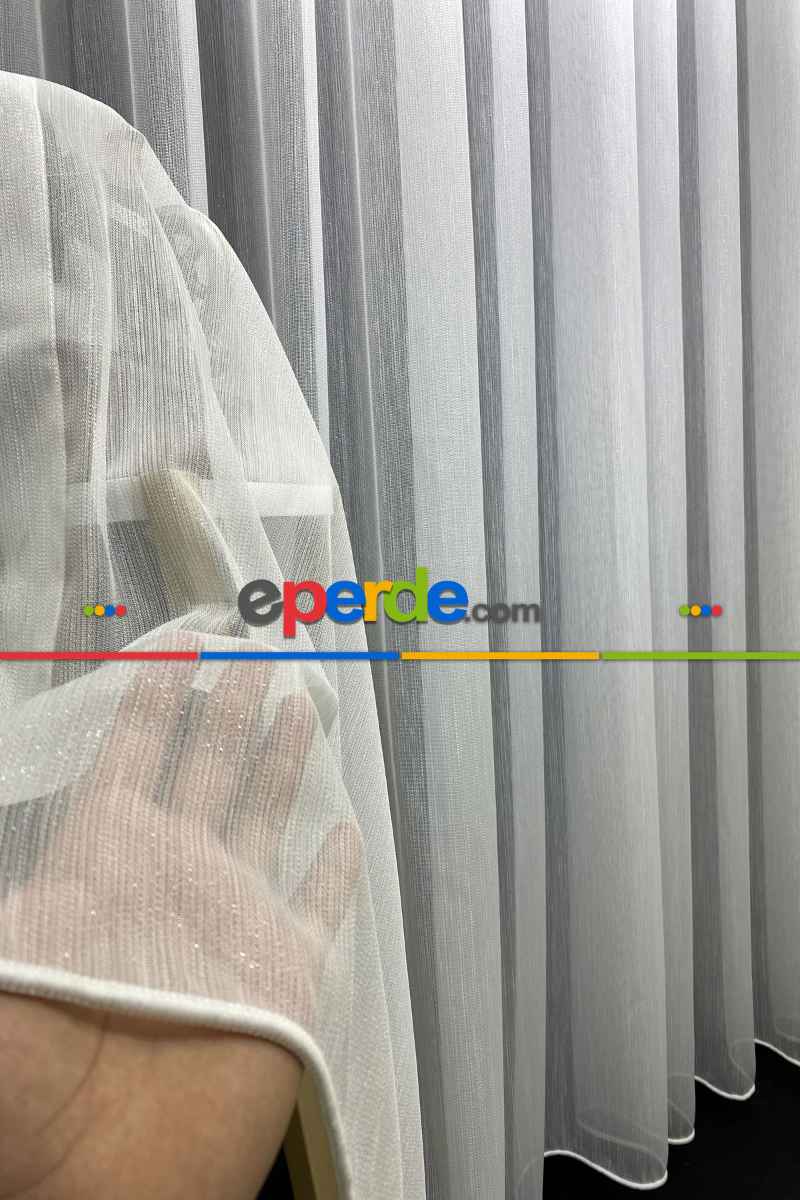 Es Pile Simli Kubilay Düz Tül Perde