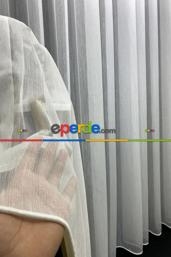 Es Pile Simli Kubilay Düz Tül Perde
