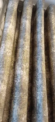 Oturma Odası - Modern Desenli Fon Perde İthal Kadife