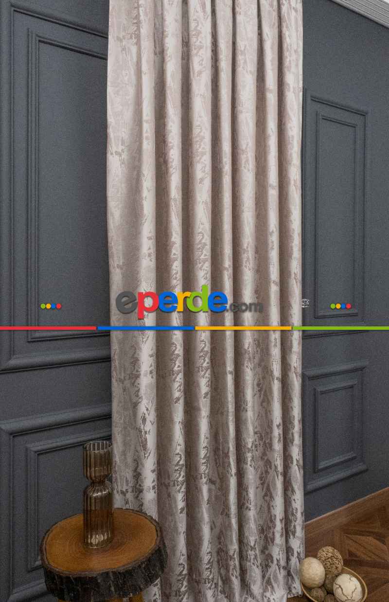 Jakar Dokuma Fon Perde Vizon Renk(280cm En)