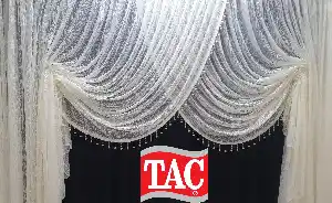 Taç Dalgalı Tül Kruvaze Perde- Ekru
