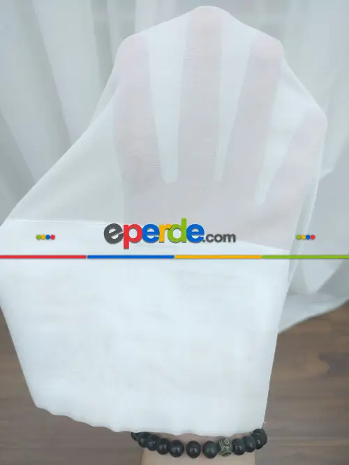 Beyaz Ekru Tergal Düz Tül (geniş En:280cm) Etek Katlamalı- Beyaz-ekru