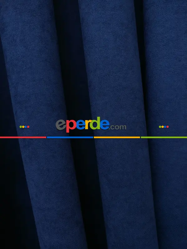 Lacivert Düz Fon Perde - Lacivert