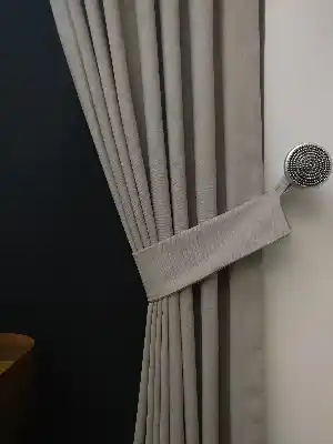 Taş Rengi Açık Gri Düz Pileli Fon Perde- Gri Açık-Taş Rengi 70cm X 260cm 