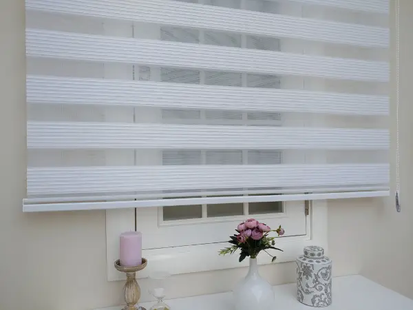 %40 Indirimli !!! Beyaz Dar Plise Zebra Perde Ozel Fiyat- Beyaz