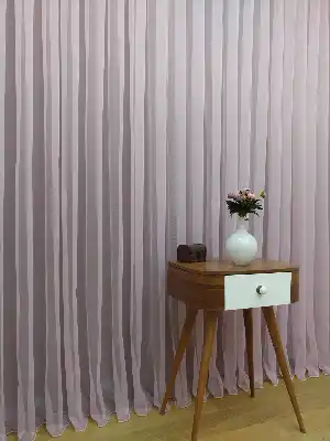 Toz Pembe Ekru Degrade Geçişli Düz Tül Perde- Pembe-pembe Açık-ekru - Kurşunlu Tül