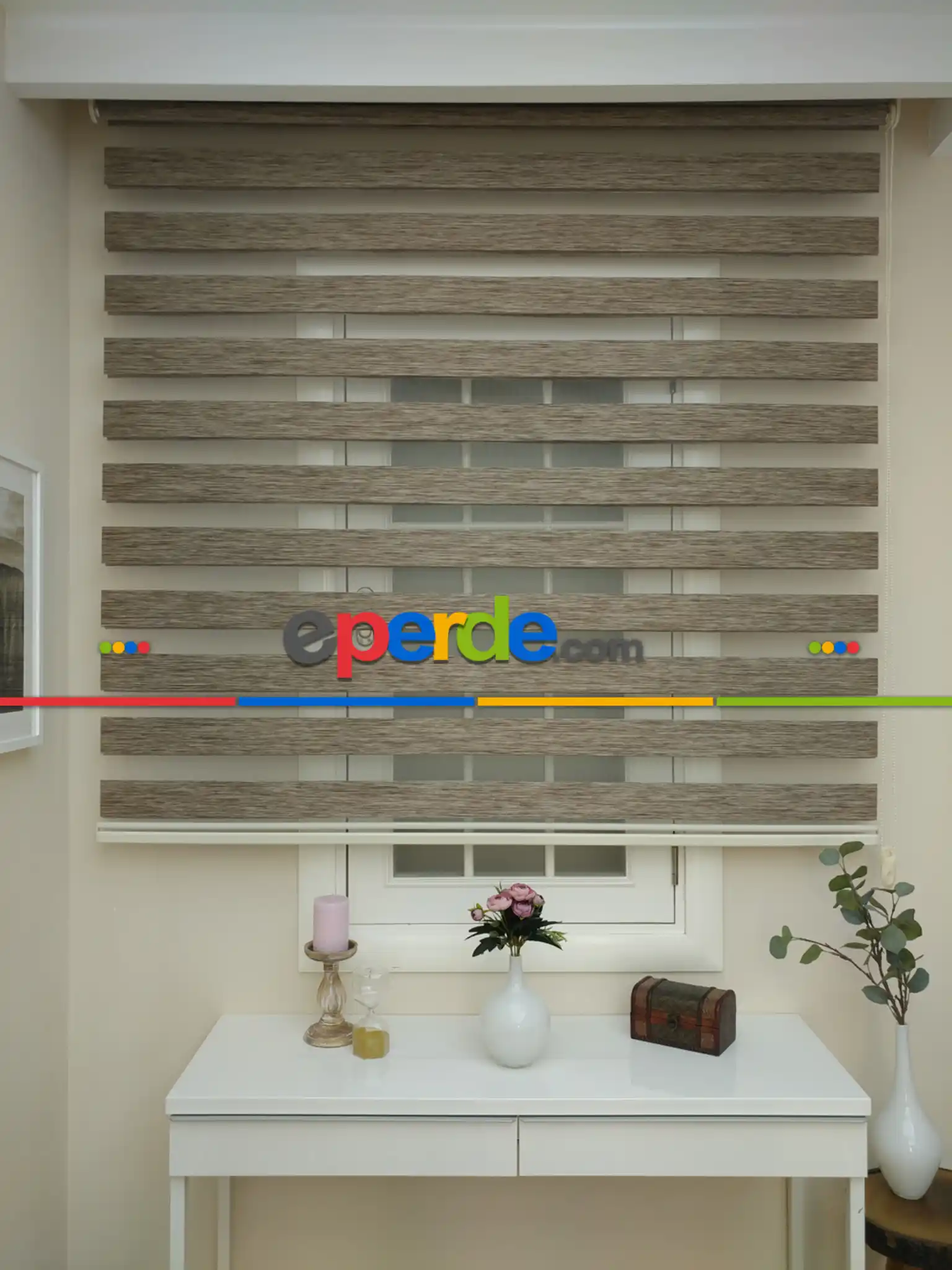 Oturma Odası - Zebra Perde -bambu Zebra (eco Serisi )- Vizon Rengi