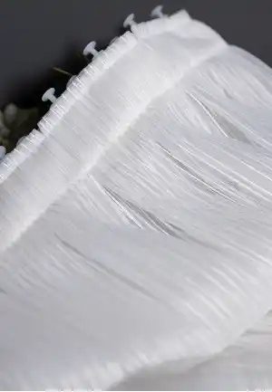 Birinci Kalite Çizgili Tül Perde (gramajı Yüksek) Ekru Kırık Beyaz Kurşunlu Tül Perde