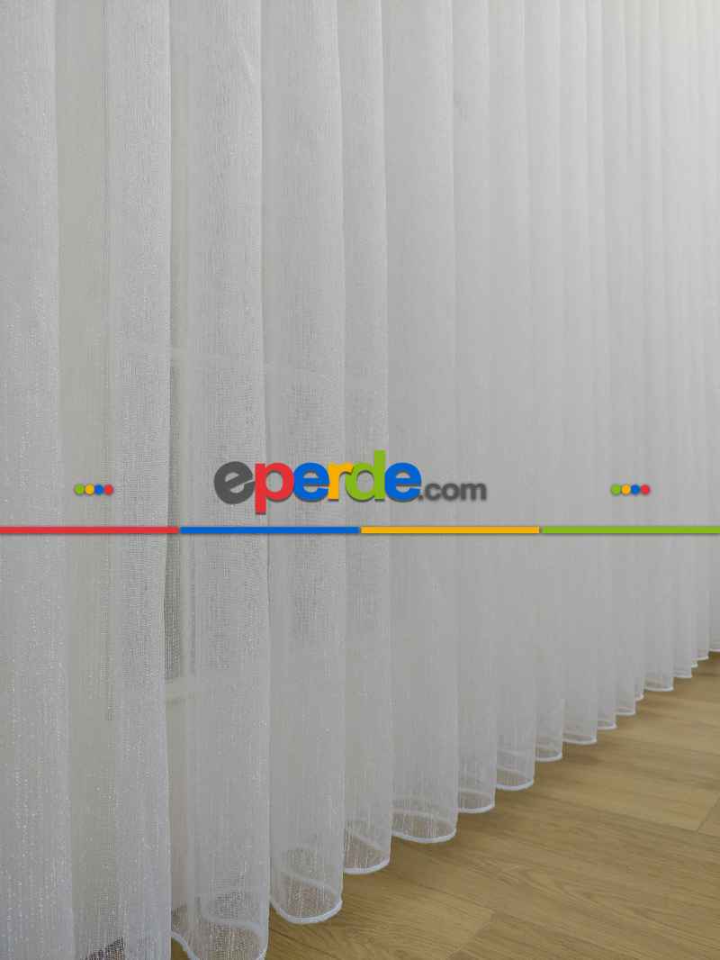 Oturma Odası - Ekru Şantuk Düz Tül Perde !!!özel İndirimli Fiyat