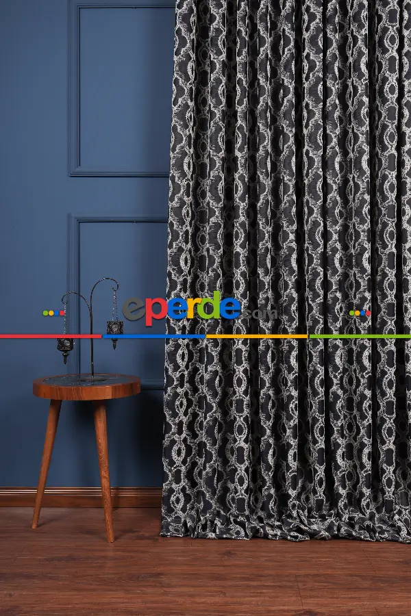 Yatak Odası Fon Perde - S Pile Dökümlü Jakar Dokuma Fon Perde