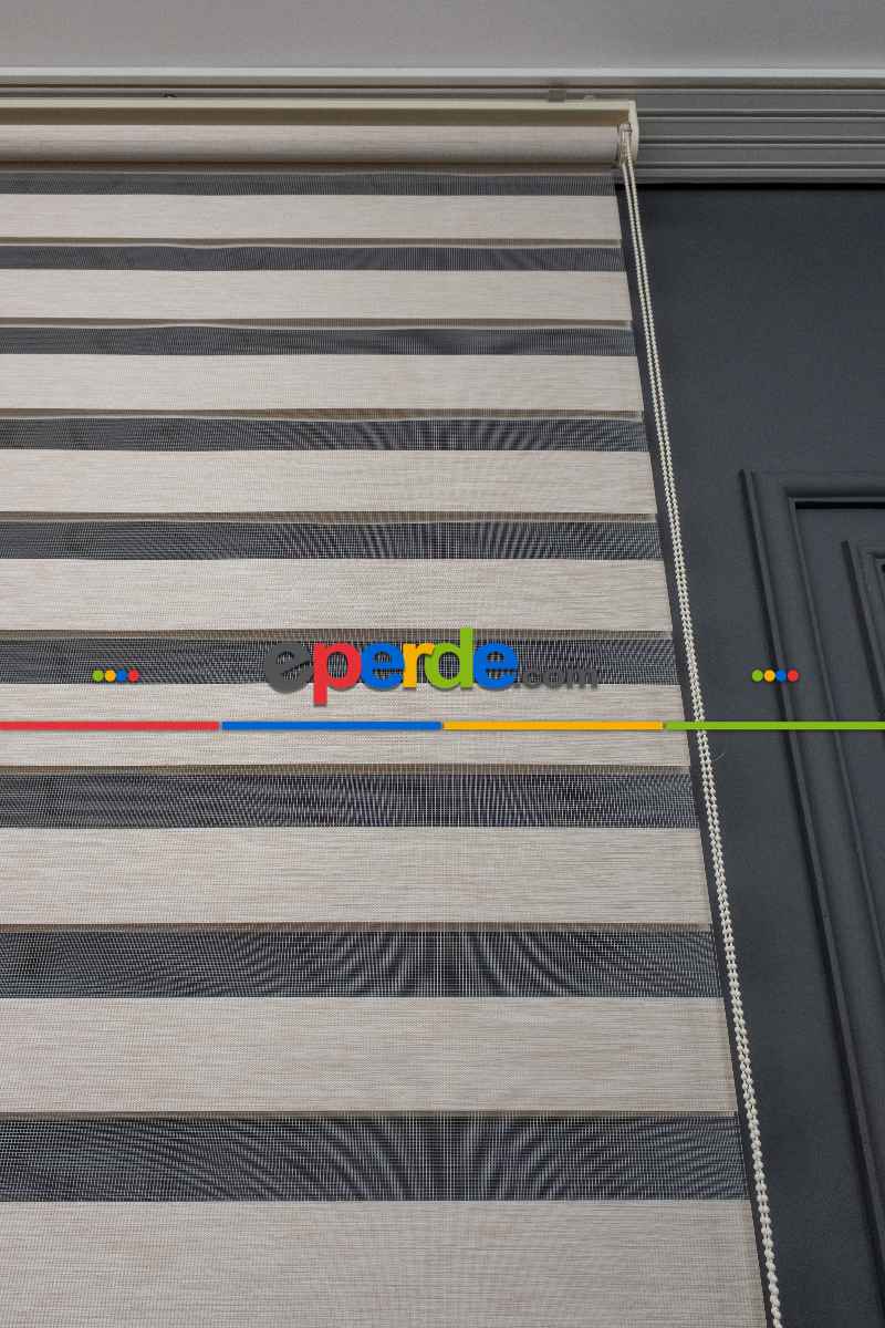 70x200 Hazır Krem Bambu Zebra Perde