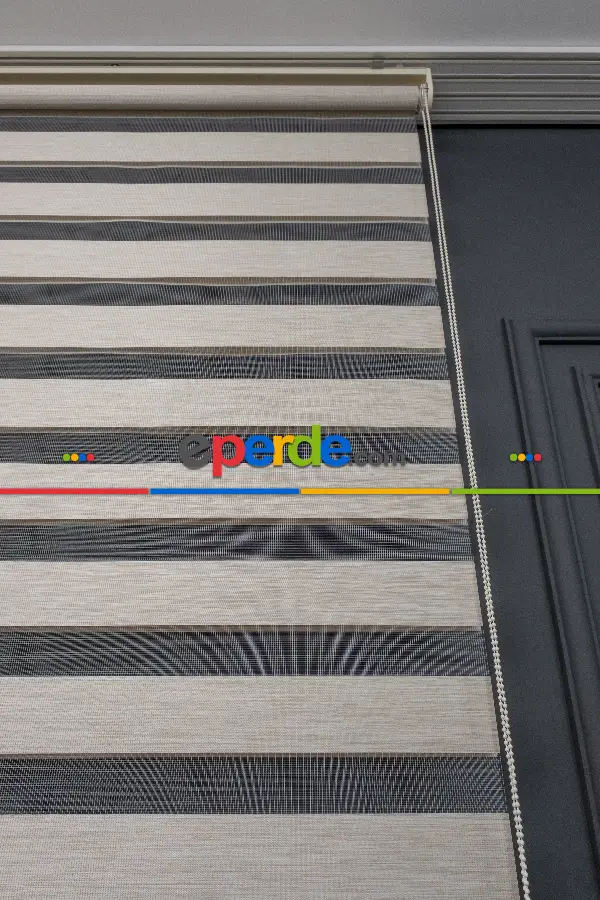 70x200 Hazır Krem Bambu Zebra Perde