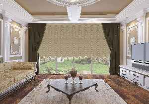 Drape Dar Bant Kadife Bantlı Tam Şelale İp Perde Bej Altın Simli- Bej-altın Simli