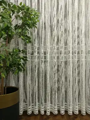 Salon - Aypeteks Fantazi Dokuma Tül- Krem Açık-ekru