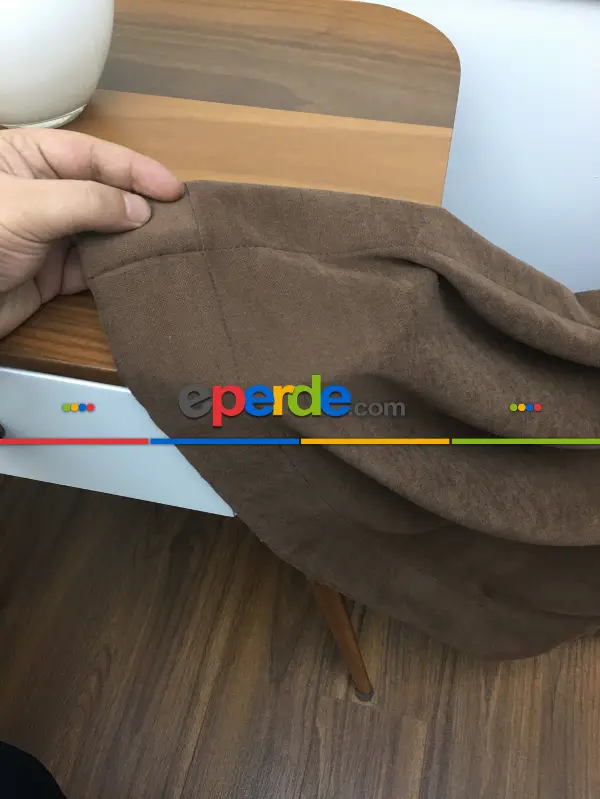 Kahverengi Düz Fon Perde (280 Eninde)- Kahverengi