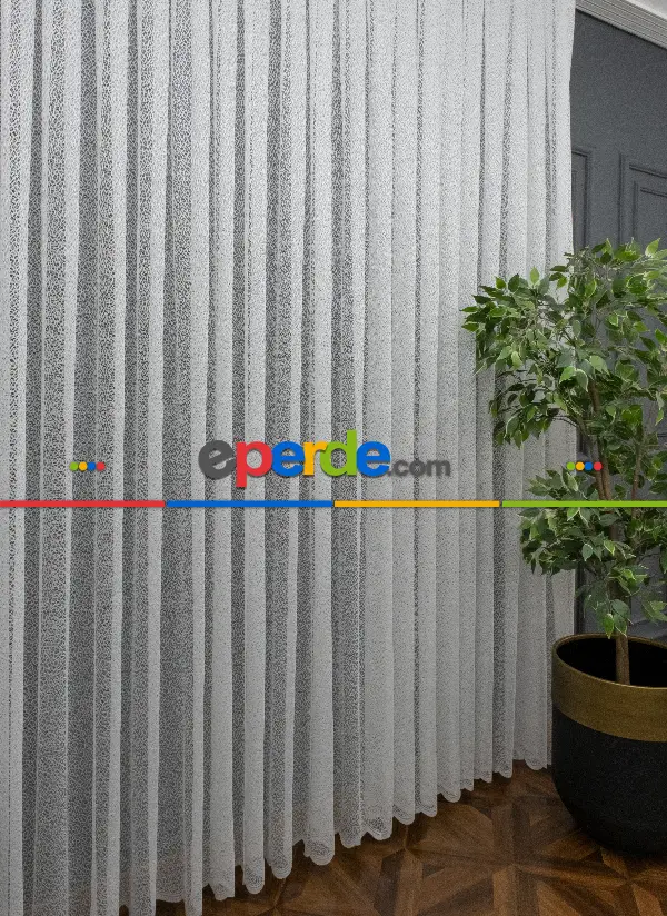 Mutfak Tül Perde - Spor Desenli Fransız Danteli Örme Tül Perde