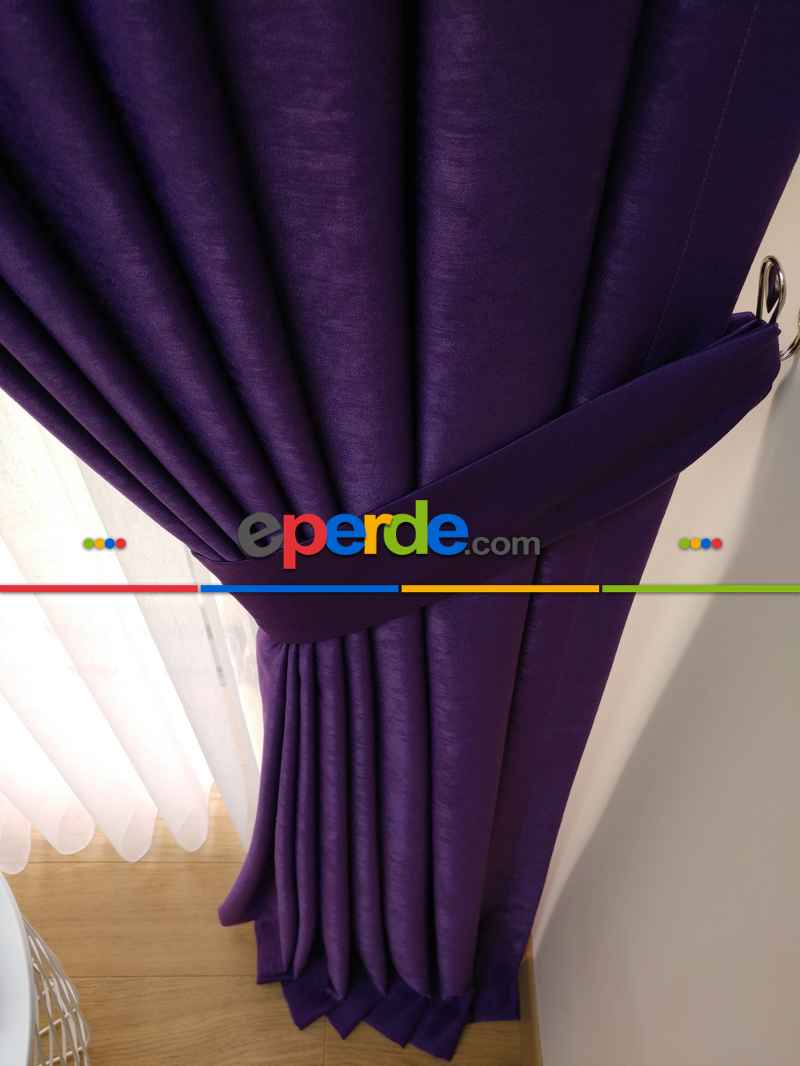 Soft Mor Fon Perde (180)- Mor