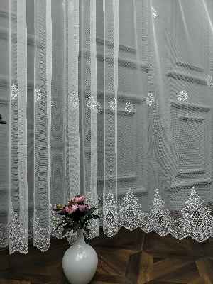 Grek Brode Desenli Brode Tül Perde (yeni Sezon)- Ekru