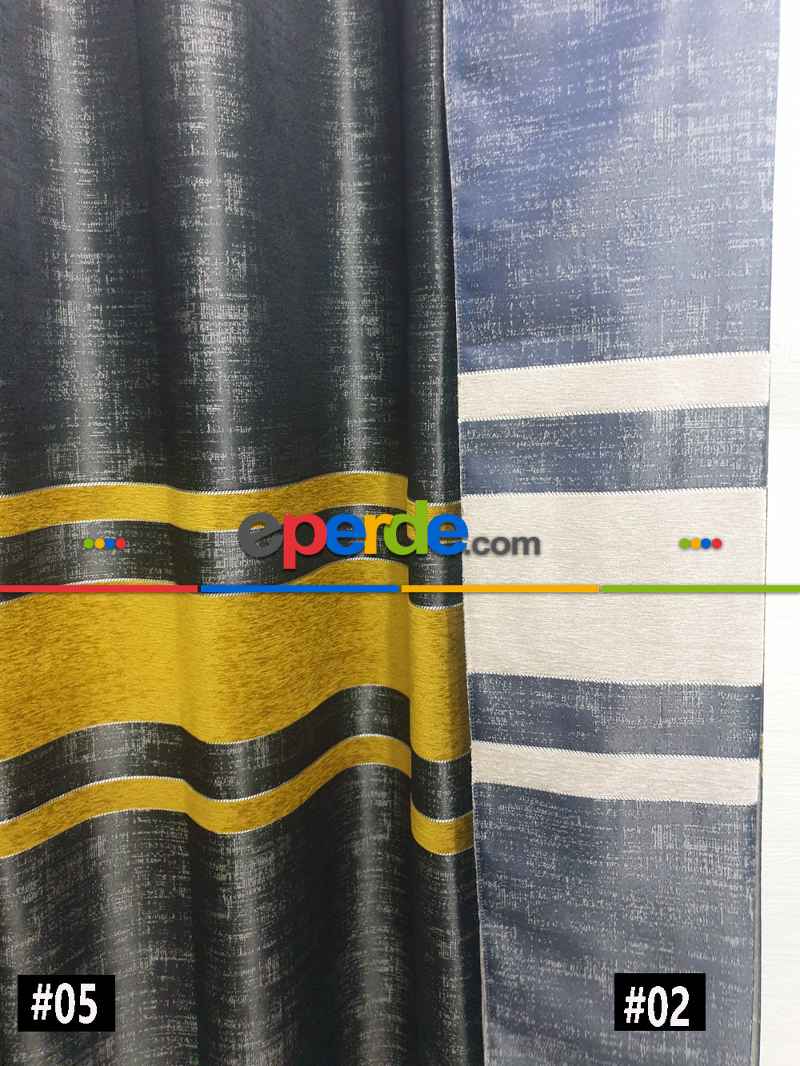 Geniş Enli Jakarlı Dokuma Salon Yatak Odası Lüks Perdeler 5 Renk Seçenekli