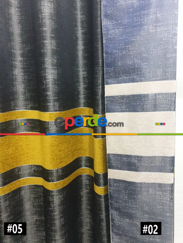 Yatak Odası - Geniş Enli Jakarlı Dokuma Salon Yatak Odası Lüks Perdeler 5 Renk Seçenekli