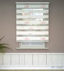 Bulut Desenli Baskılı Zebra Perde- Çok Renkli